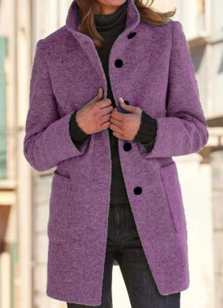 Timeless Women's Warm Wool Blend Coat - Classic Elegance for Every Season