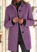 Timeless Women's Warm Wool Blend Coat - Classic Elegance for Every Season