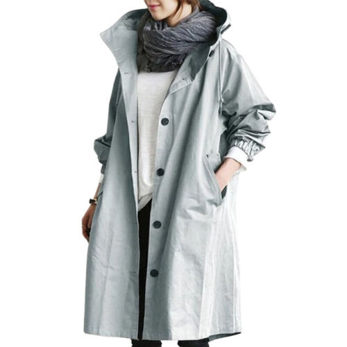 Women's Versatile Hooded Trench Coat - Stylish Waterproof Outerwear for All Seasons