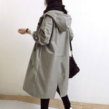 Women's Versatile Hooded Trench Coat - Stylish Waterproof Outerwear for All Seasons