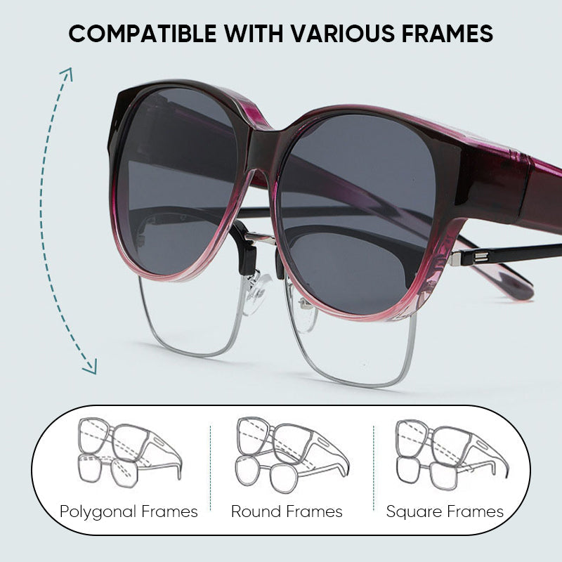 Fit-Over Sunglasses – Women's, Polarized UV400 Lenses & Cat-Eye Design