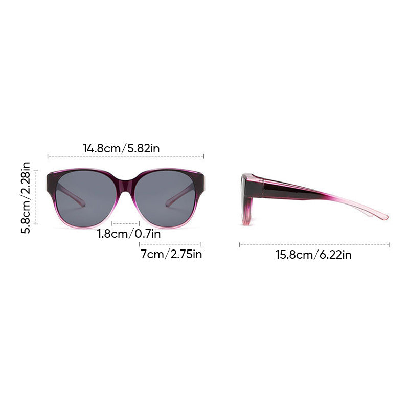 Fit-Over Sunglasses – Women's, Polarized UV400 Lenses & Cat-Eye Design