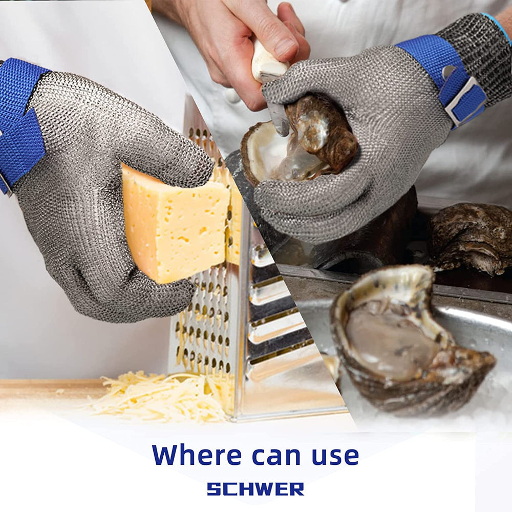 Davy Food-Safe Cut-Resistant Stainless Steel Mesh Glove - Ultimate Protection for Kitchen Safety