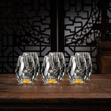 Handmade Crystal Whisky Glasses with Gold Flakes - Davy 2-Pack | Elegant Drinkware for Spirits