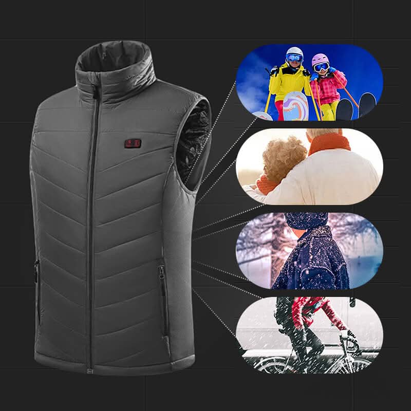 Davy Heated Vest - 13 Adjustable Heating Zones for Ultimate Warmth on Cold Days | Lightweight & Stylish Design