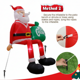 Davy Inflatable LED Climbing Santa Claus - 2.4m Tall Outdoor Holiday Decoration