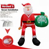 Davy Inflatable LED Climbing Santa Claus - 2.4m Tall Outdoor Holiday Decoration
