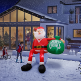 Davy Inflatable LED Climbing Santa Claus - 2.4m Tall Outdoor Holiday Decoration