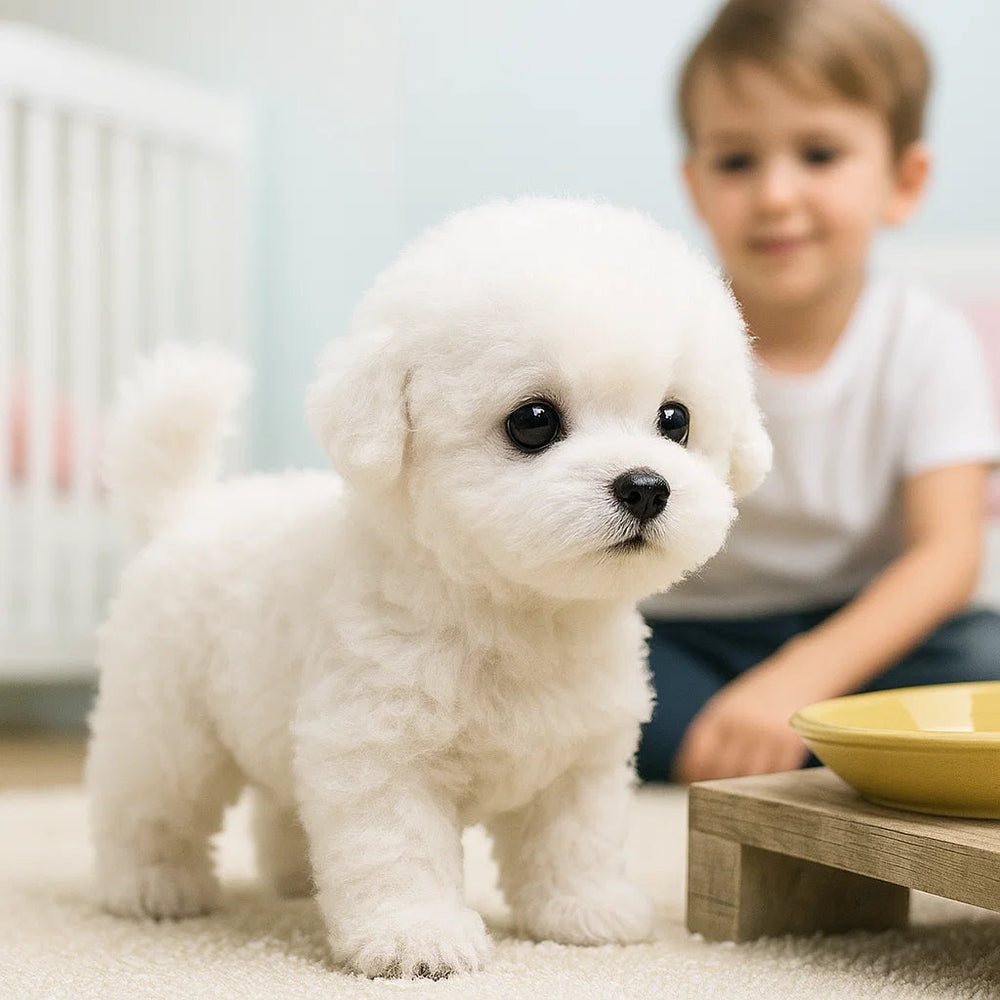 Davy Interactive Plush Puppy - Realistic Stuffed Animal with Movements & Sounds for Kids & Adults | Perfect Gift for Dog Lovers