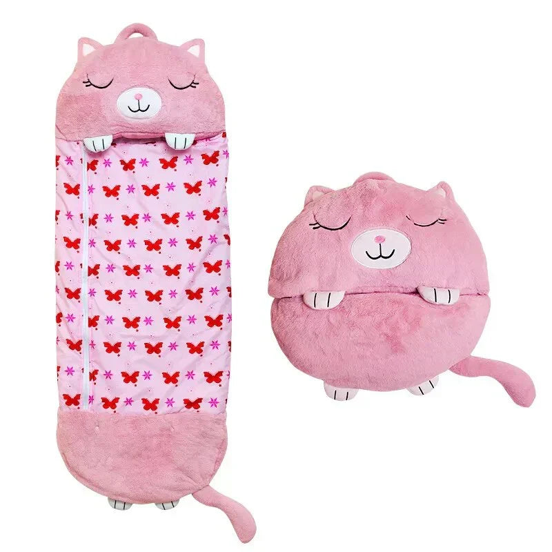 Davy Kids' Animal Sleeping Bag & Cuddle Toy Combo – Cozy, Fun, and Perfect for Sleepovers!