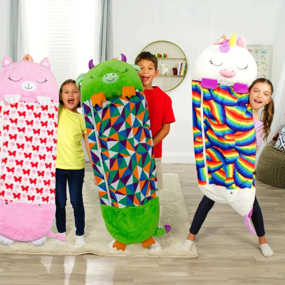 Davy Kids' Animal Sleeping Bag & Cuddle Toy Combo – Cozy, Fun, and Perfect for Sleepovers!