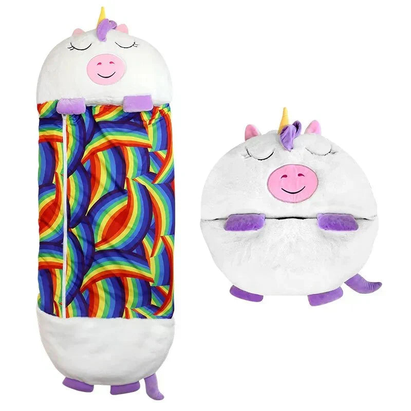 Davy Kids' Animal Sleeping Bag & Cuddle Toy Combo – Cozy, Fun, and Perfect for Sleepovers!