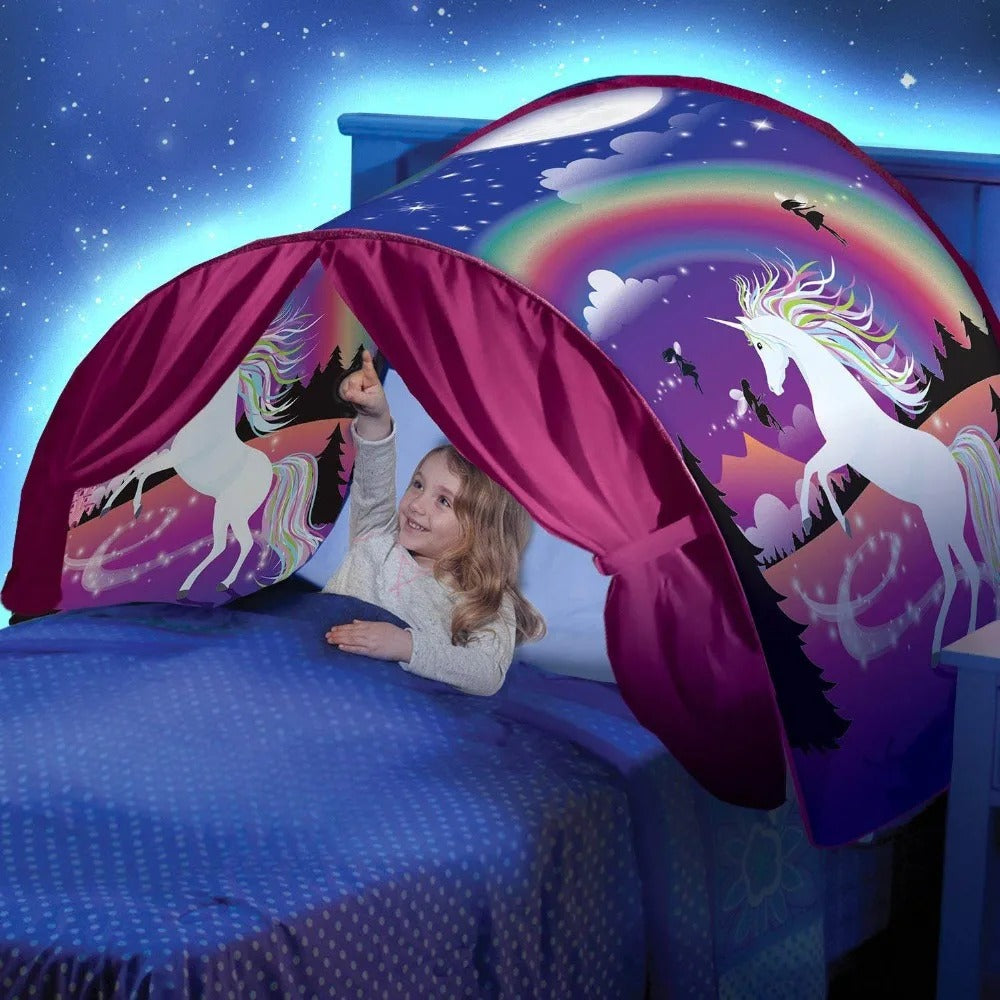Kids Bed Tent – Dinosaur & Unicorn Designs, Easy Setup & Breathable Fabric