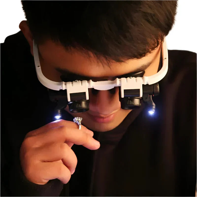 Davy LED Magnifying Glasses - 8x, 15x & 23x Magnification for Precision Work & Detailed Viewing - Ideal for Crafts, Hobbies, and Repair Tasks