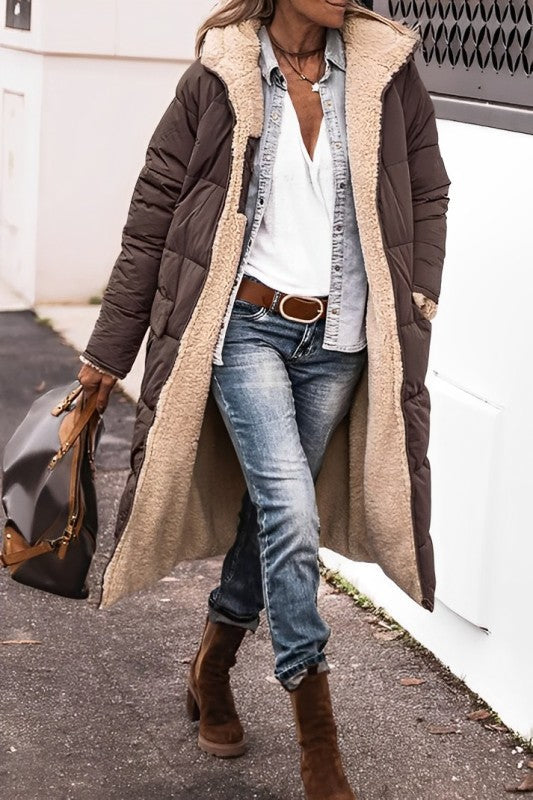 Women's Reversible Long Winter Coat