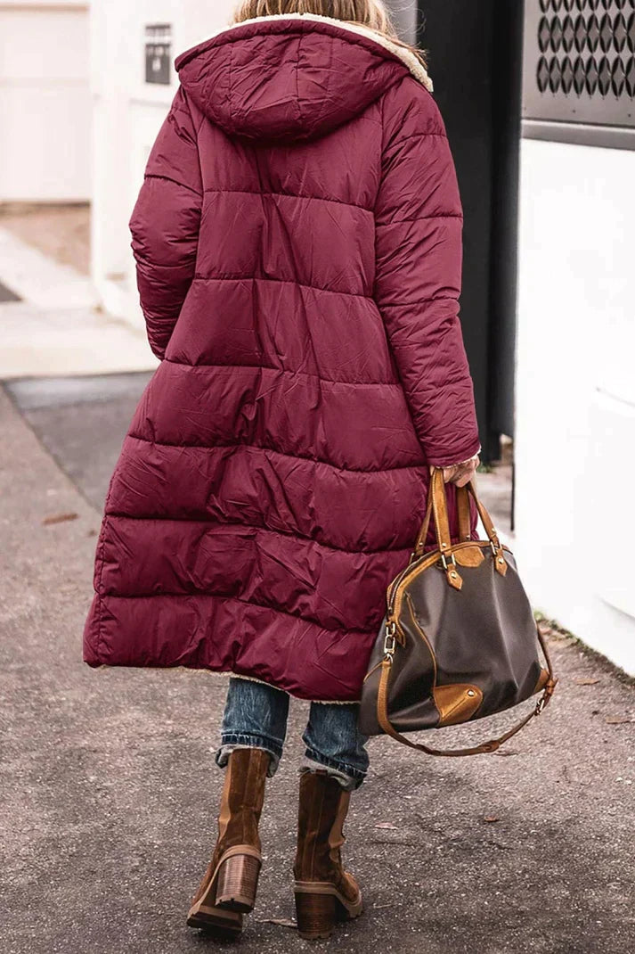 Women's Reversible Long Winter Coat - Cozy & Stylish Outerwear for Cold Weather