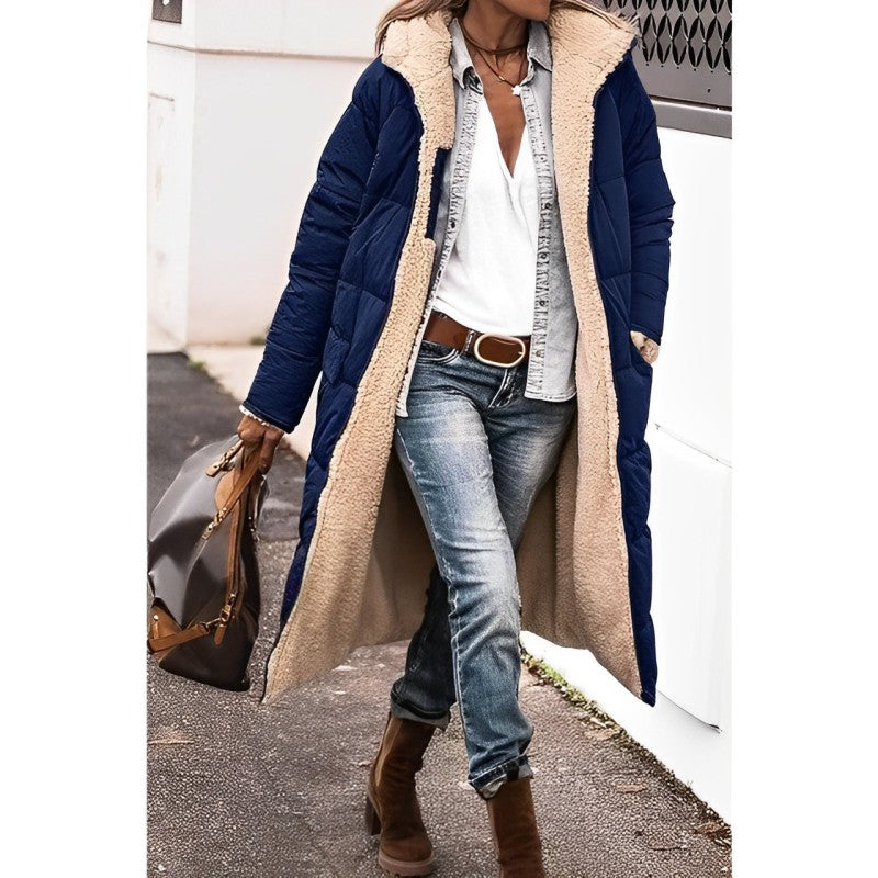 Women's Reversible Long Winter Coat - Cozy & Stylish Outerwear for Cold Weather