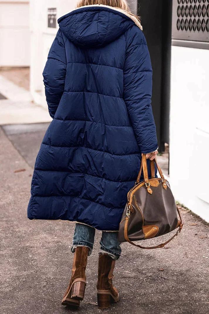 Women's Reversible Long Winter Coat - Cozy & Stylish Outerwear for Cold Weather