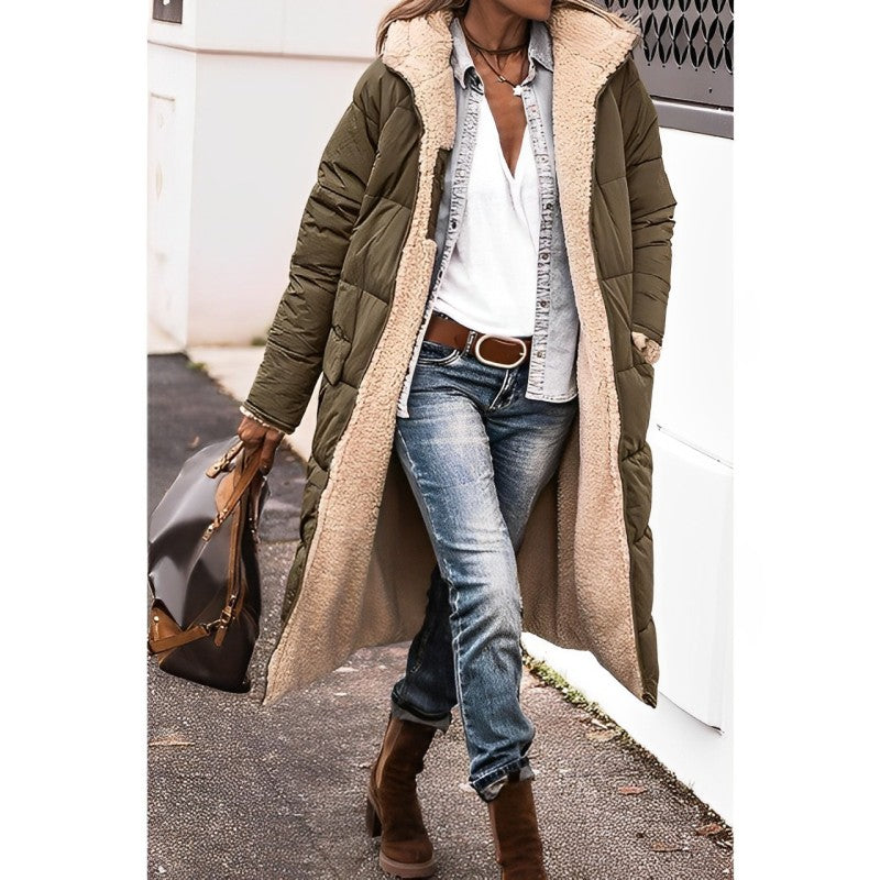 Women's Reversible Long Winter Coat - Cozy & Stylish Outerwear for Cold Weather