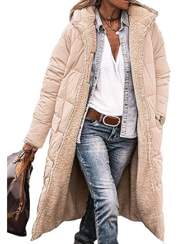 Women's Reversible Long Winter Coat - Cozy & Stylish Outerwear for Cold Weather