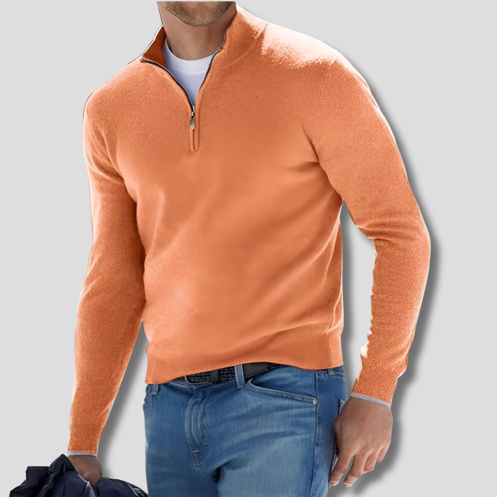 Davy Men's Cozy Quarter Zip Knit Pullover - Soft, Stylish & Comfortable Sweater for All Seasons