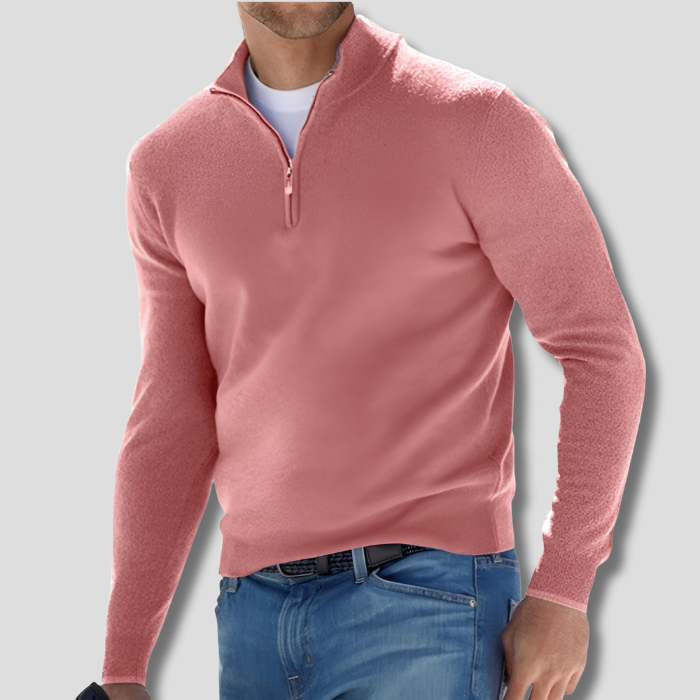 Davy Men's Cozy Quarter Zip Knit Pullover - Soft, Stylish & Comfortable Sweater for All Seasons