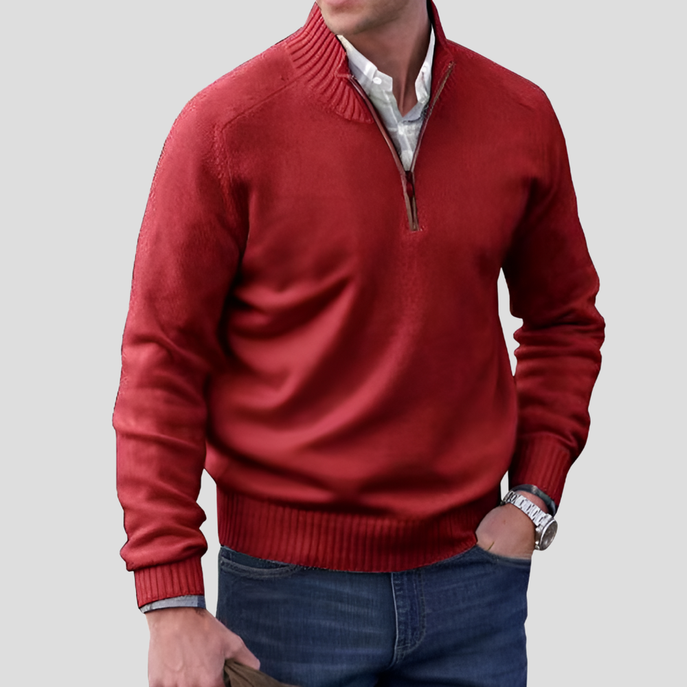 Davy Men's Cozy Quarter Zip Knit Pullover - Soft, Stylish & Comfortable Sweater for All Seasons