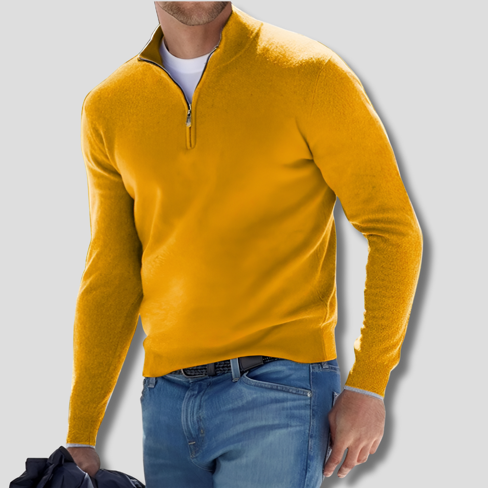 Davy Men's Cozy Quarter Zip Knit Pullover - Soft, Stylish & Comfortable Sweater for All Seasons