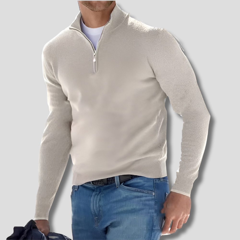 Davy Men's Cozy Quarter Zip Knit Pullover - Soft, Stylish & Comfortable Sweater for All Seasons