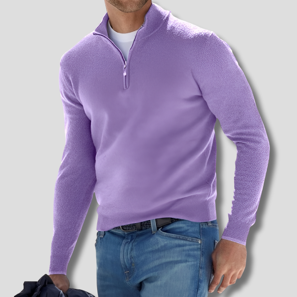 Davy Men's Cozy Quarter Zip Knit Pullover - Soft, Stylish & Comfortable Sweater for All Seasons