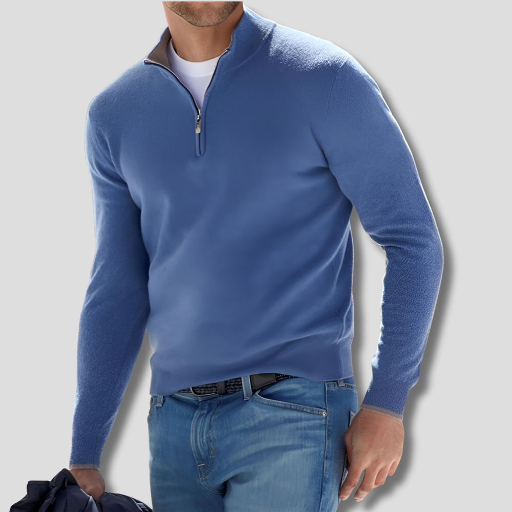 Davy Men's Cozy Quarter Zip Knit Pullover - Soft, Stylish & Comfortable Sweater for All Seasons