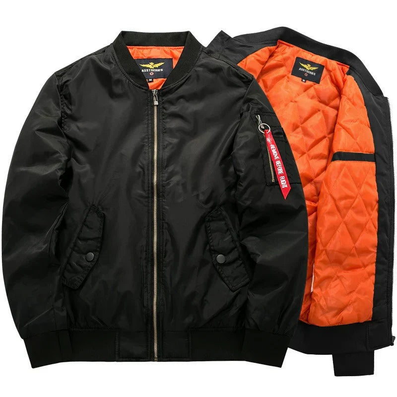 Men's Quilted Lined Bomber Jacket - Warm, Stylish & Comfortable Outerwear for Fall & Winter