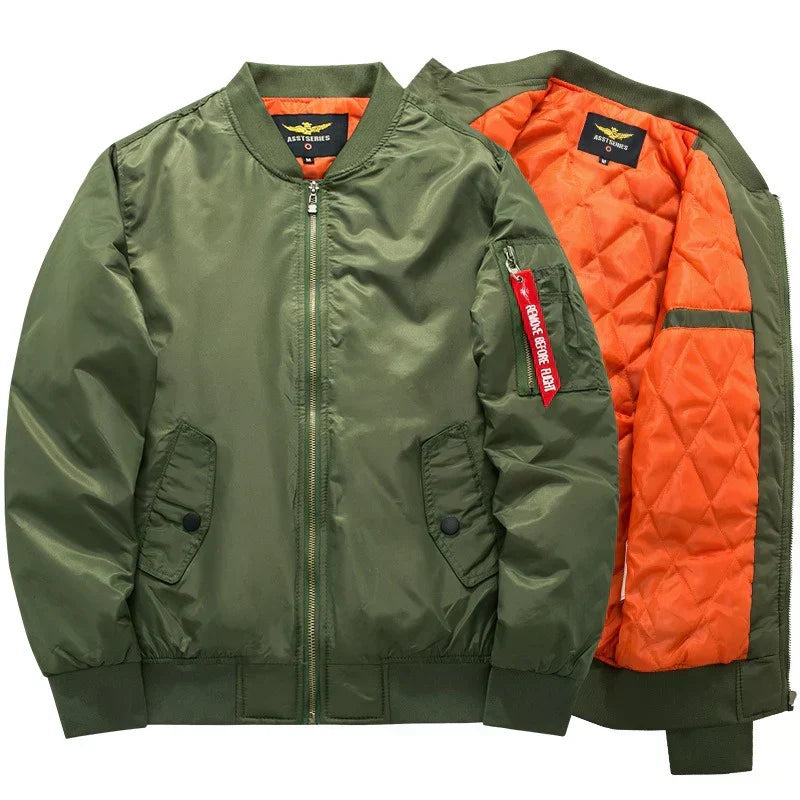 Men's Quilted Lined Bomber Jacket - Warm, Stylish & Comfortable Outerwear for Fall & Winter