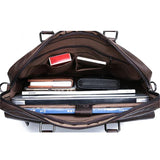 Davy Men's Premium Leather Top Handle Briefcase - Stylish & Durable Work Bag