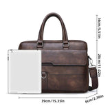 Davy Men's Premium Leather Top Handle Briefcase - Stylish & Durable Work Bag
