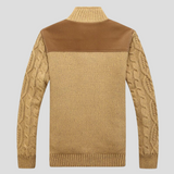 Men's Cozy Warm Lined Cable Knit Cardigan - Stylish Winter Sweater for Ultimate Comfort