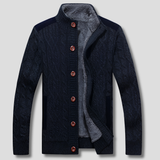 Men's Cozy Warm Lined Cable Knit Cardigan - Stylish Winter Sweater for Ultimate Comfort