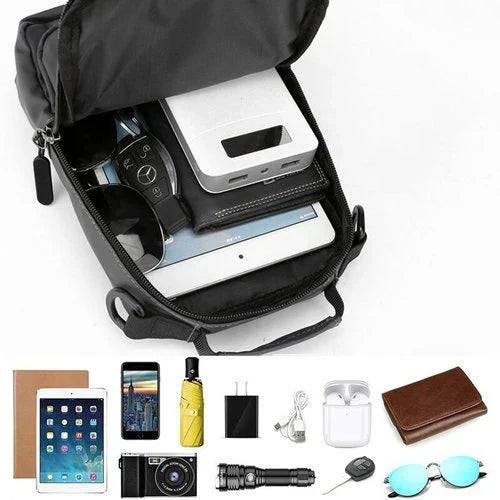 Men's Davy Crossbody Bag - Anti-Theft Design with USB Charging Port | Stylish & Functional Travel Accessory