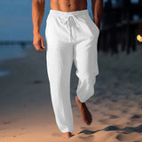 Davy Men's Breathable Linen Drawstring Pants - Lightweight, Comfortable Summer Trousers