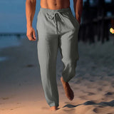 Davy Men's Breathable Linen Drawstring Pants - Lightweight, Comfortable Summer Trousers