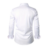 Men's Dress Shirt with Stylish Paisley Print Accents - Elegant & Modern Design