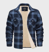 Davy Men's Plaid Flannel Lined Shirt Jacket - Warm & Stylish Outerwear