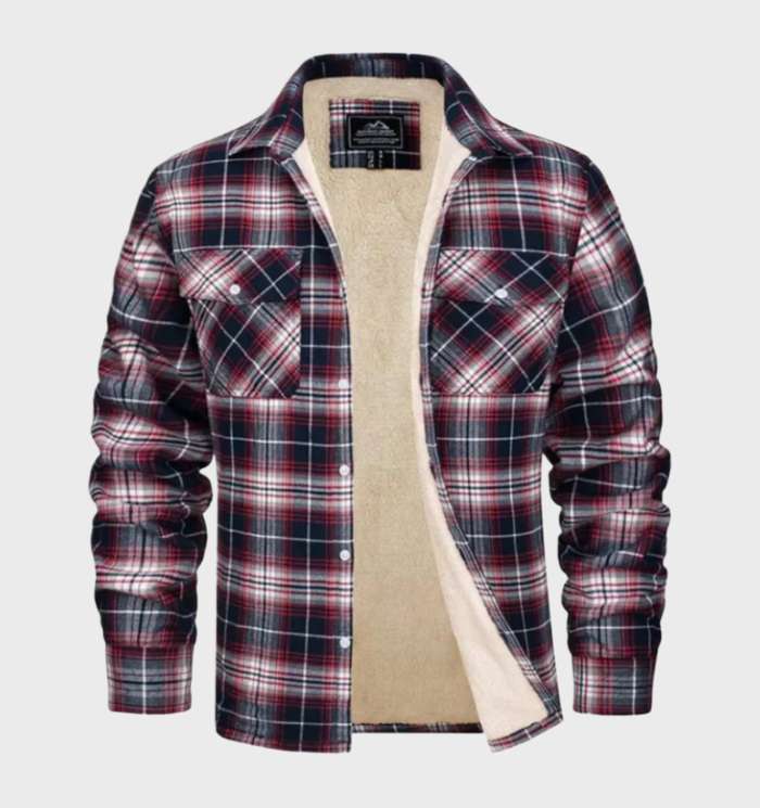Davy Men's Plaid Flannel Lined Shirt Jacket - Warm & Stylish Outerwear