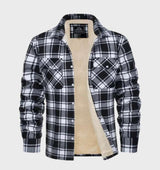 Davy Men's Plaid Flannel Lined Shirt Jacket - Warm & Stylish Outerwear