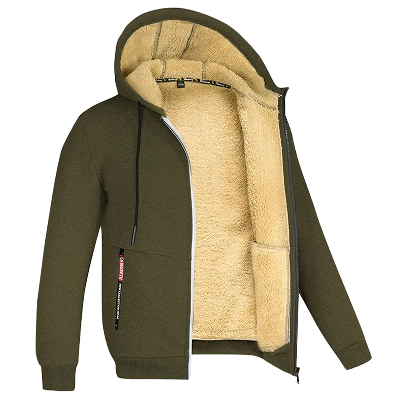 Davy Men's Sherpa-Lined Full Zip Fleece Hoodie - Cozy Warmth & Style for Every Season