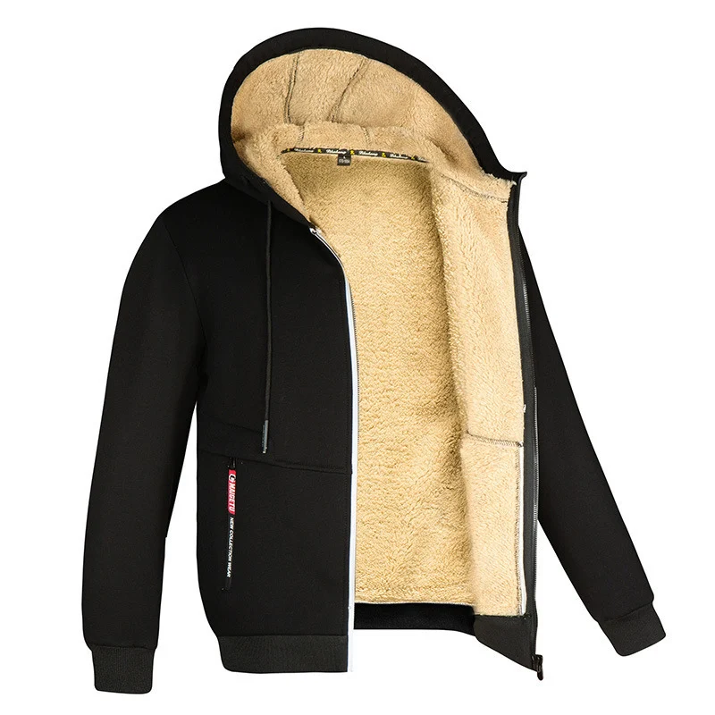 Davy Men's Sherpa-Lined Full Zip Fleece Hoodie - Cozy Warmth & Style for Every Season