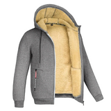 Davy Men's Sherpa-Lined Full Zip Fleece Hoodie - Cozy Warmth & Style for Every Season