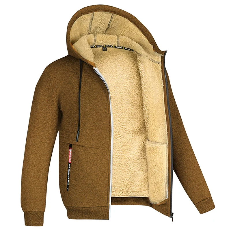 Davy Men's Sherpa-Lined Full Zip Fleece Hoodie - Cozy Warmth & Style for Every Season