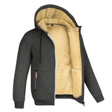 Davy Men's Sherpa-Lined Full Zip Fleece Hoodie - Cozy Warmth & Style for Every Season