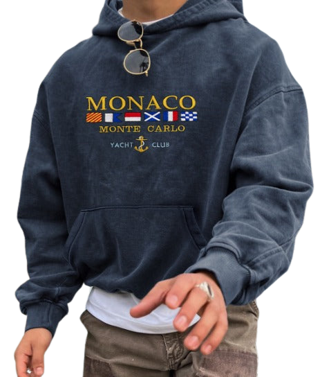 Davy Men's Cozy Nautical Flag Hoodie - Comfortable Maritime Style Sweatshirt